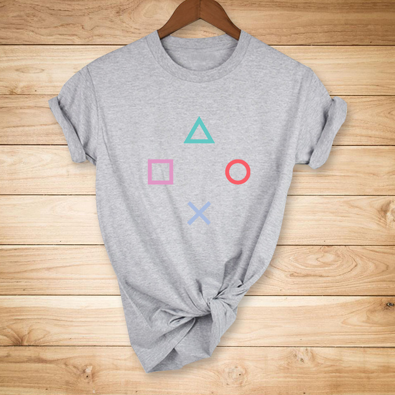 Geometric Symbol Print Casual Short Sleeve T-Shirt 6