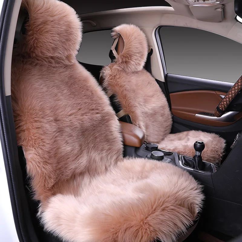 All-inclusive Car Seat Cover Plush Cushion Three-piece Cushion Universal Cushion Winter 11