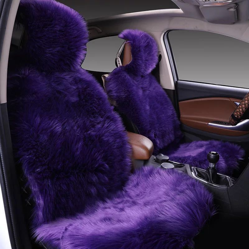 All-inclusive Car Seat Cover Plush Cushion Three-piece Cushion Universal Cushion Winter 5