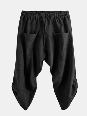 Chinese Style Cotton Linen Baggy Cropped Pants 6