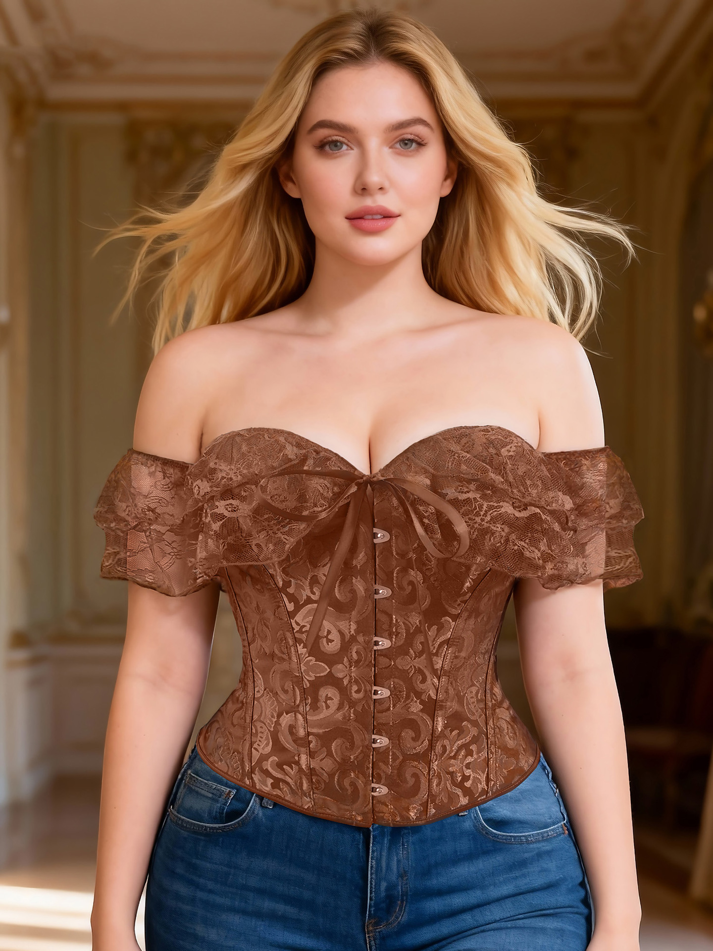 Court-Style Lace Corset Dress 2