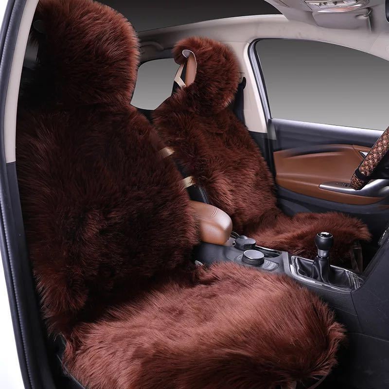 All-inclusive Car Seat Cover Plush Cushion Three-piece Cushion Universal Cushion Winter 4