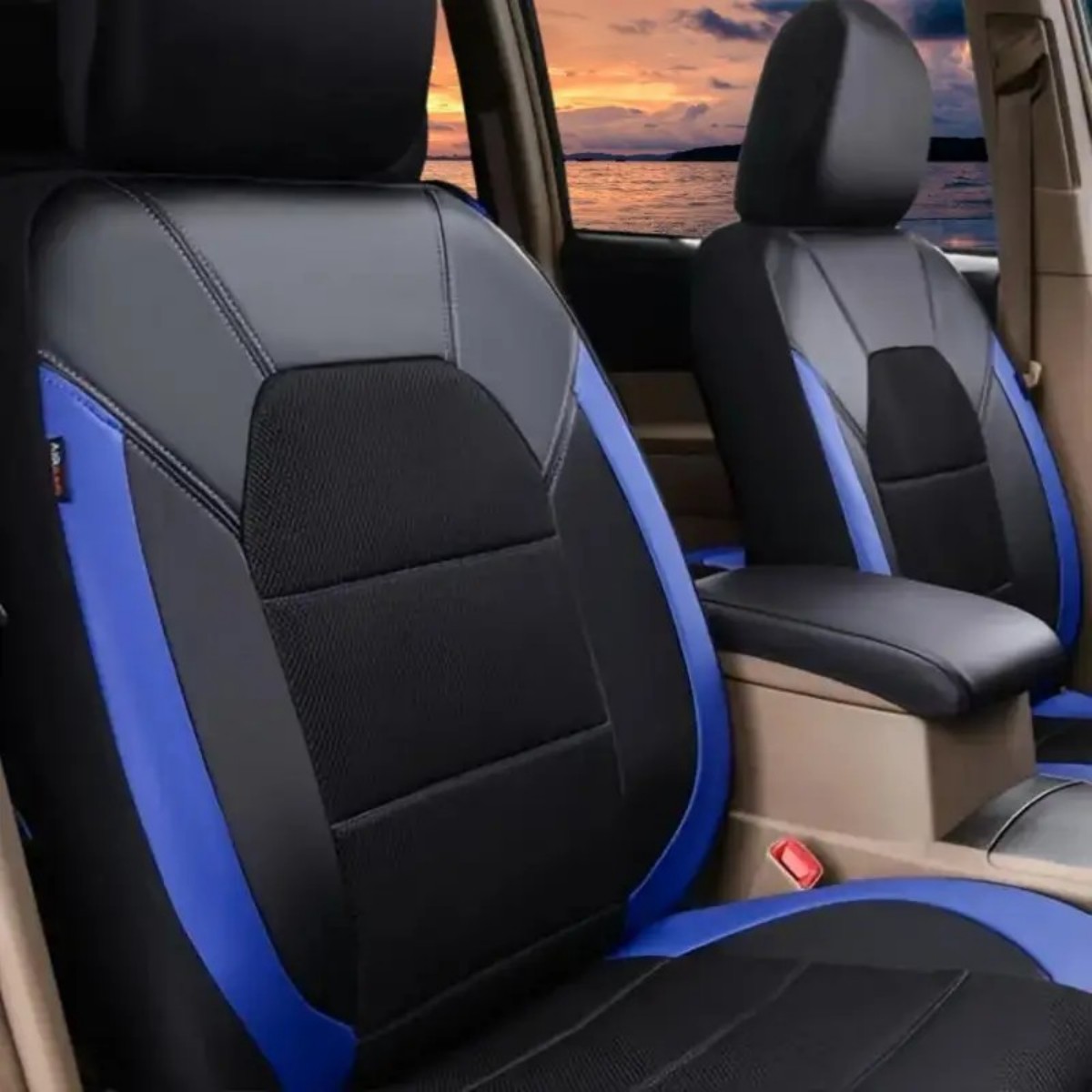 5-Seat Car Seat Cover, Single-Stitch Diamond Pattern, Quilted And Embroidered, Synthetic Leather, PVC Leather, Exported To Europe And America 3