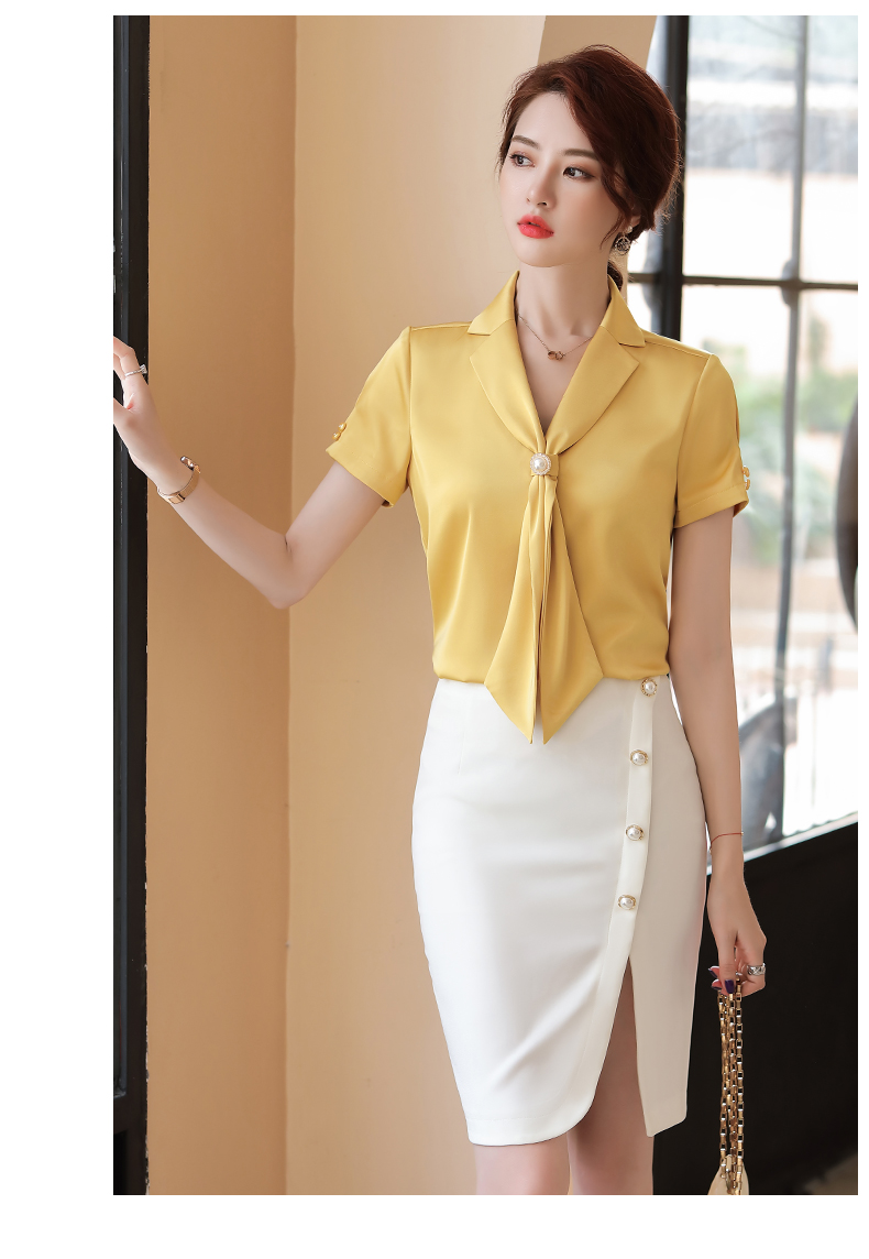 Goddess Fan V Neck Silk Blouse 6