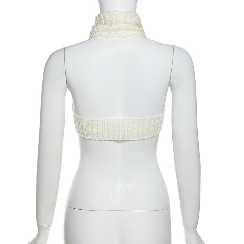 Women's Solid Color Turtleneck Knit Tank Top 6