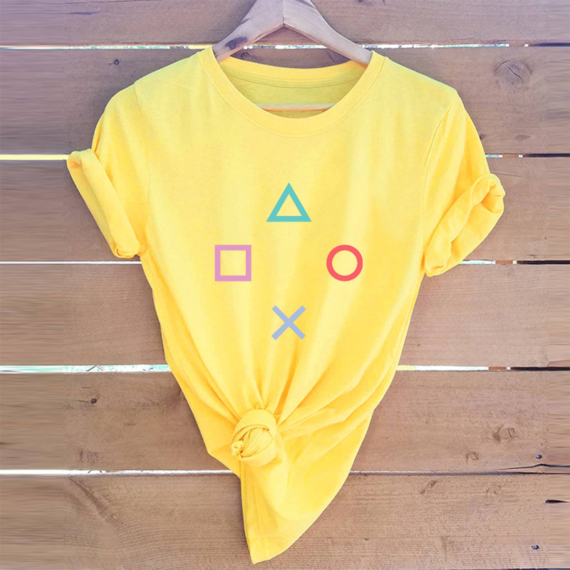 Geometric Symbol Print Casual Short Sleeve T-Shirt 2