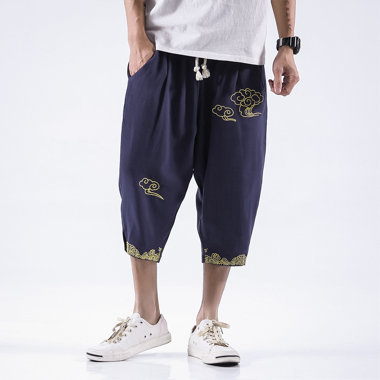 Xiangyun Embroidered Loose Wide-leg Pants 5