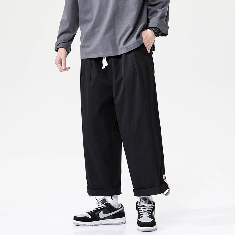 Solid Color Versatile Drape Trousers 6