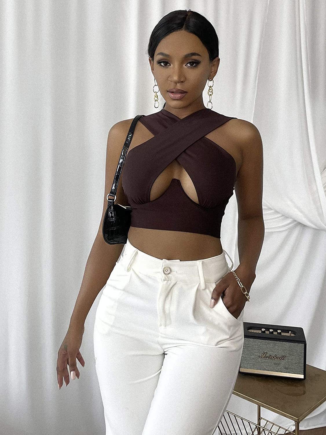 Hollow Halter Neck Waist Breast Enhancement Sling 2