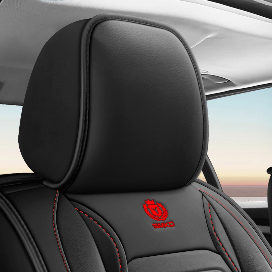 Universal 5 Seats Full Leather Car Seat Covers 8 Optional Colors Wear Resistant Auto Interior Seat Cushion Protectors For Most Vehicles 12