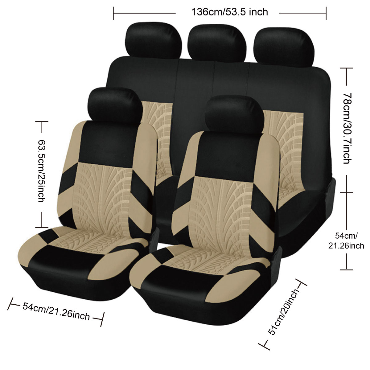 5-Seat Car Seat Cover, Classic And Timeless Design, Thin 2mm Thickness, Suitable For All Seasons 5