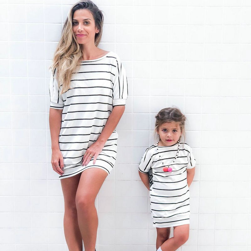 Summer Family Matching Striped Dress 2