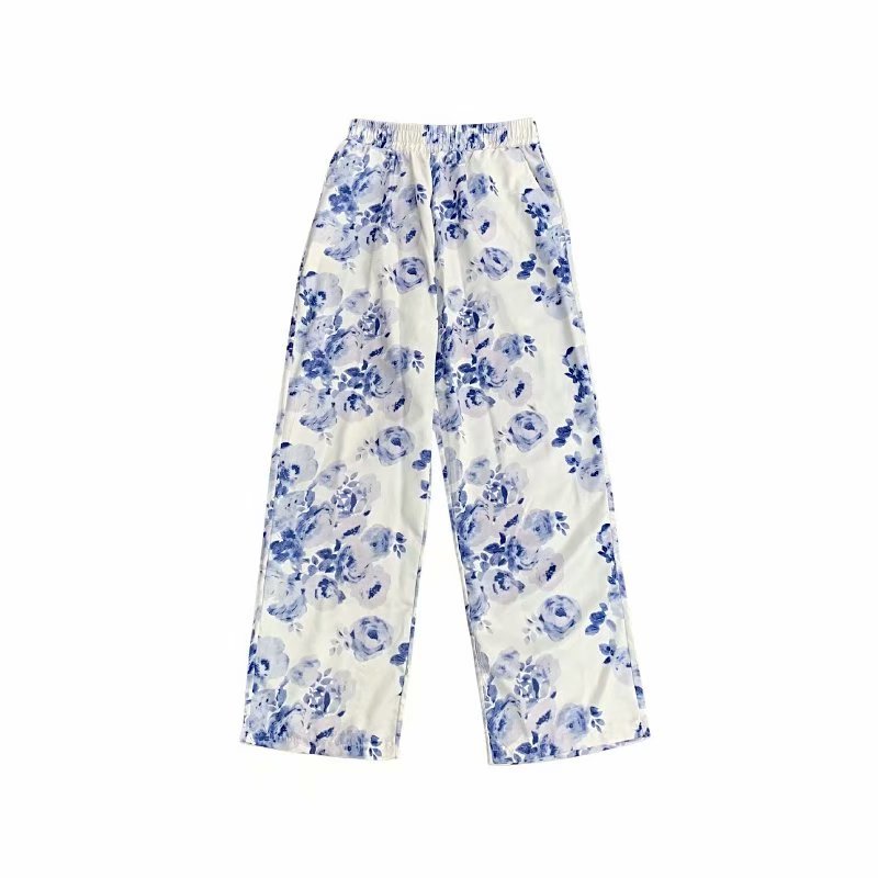 Floral Tie-Dyed Wide-Leg Pants 2