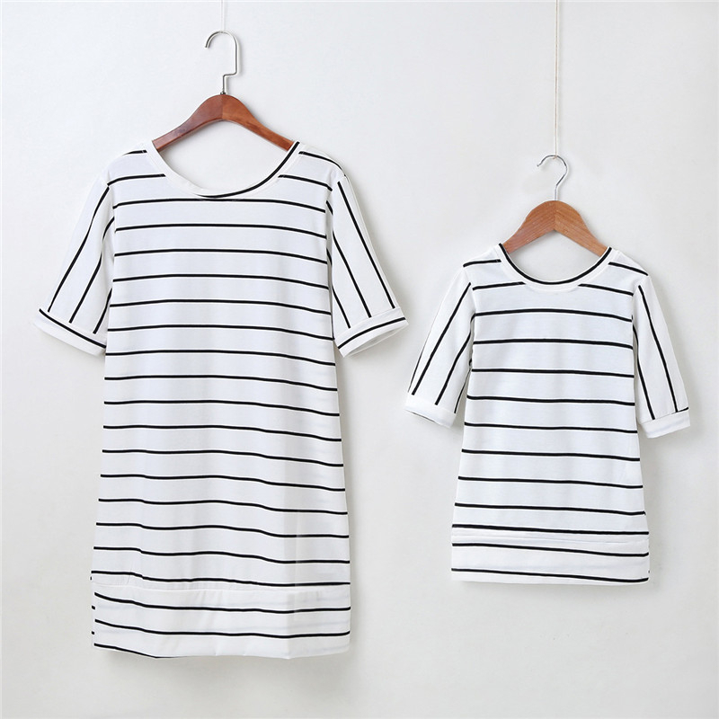 Summer Family Matching Striped Dress 5