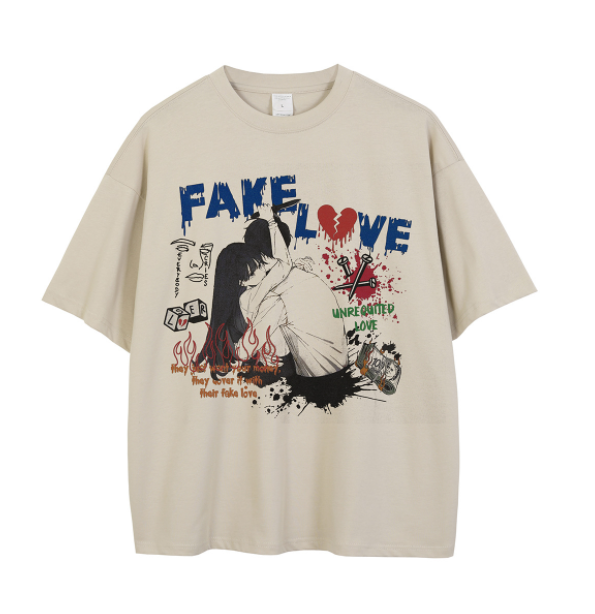 Trendy Comic Print Loose Fit Men's Short Sleeves 4