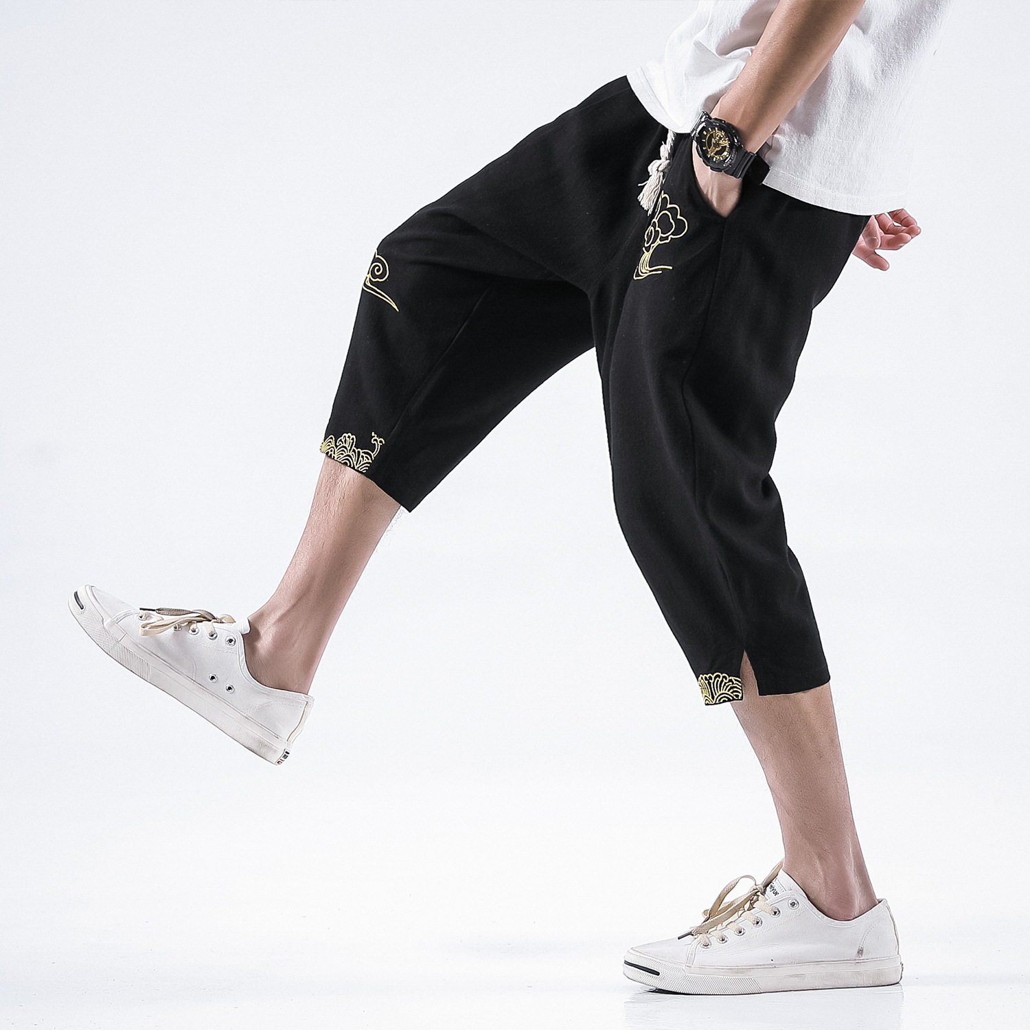 Xiangyun Embroidered Loose Wide-leg Pants 4