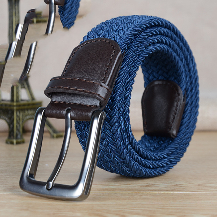 Versatile Elastic Canvas Woven Pin Buckle Belt