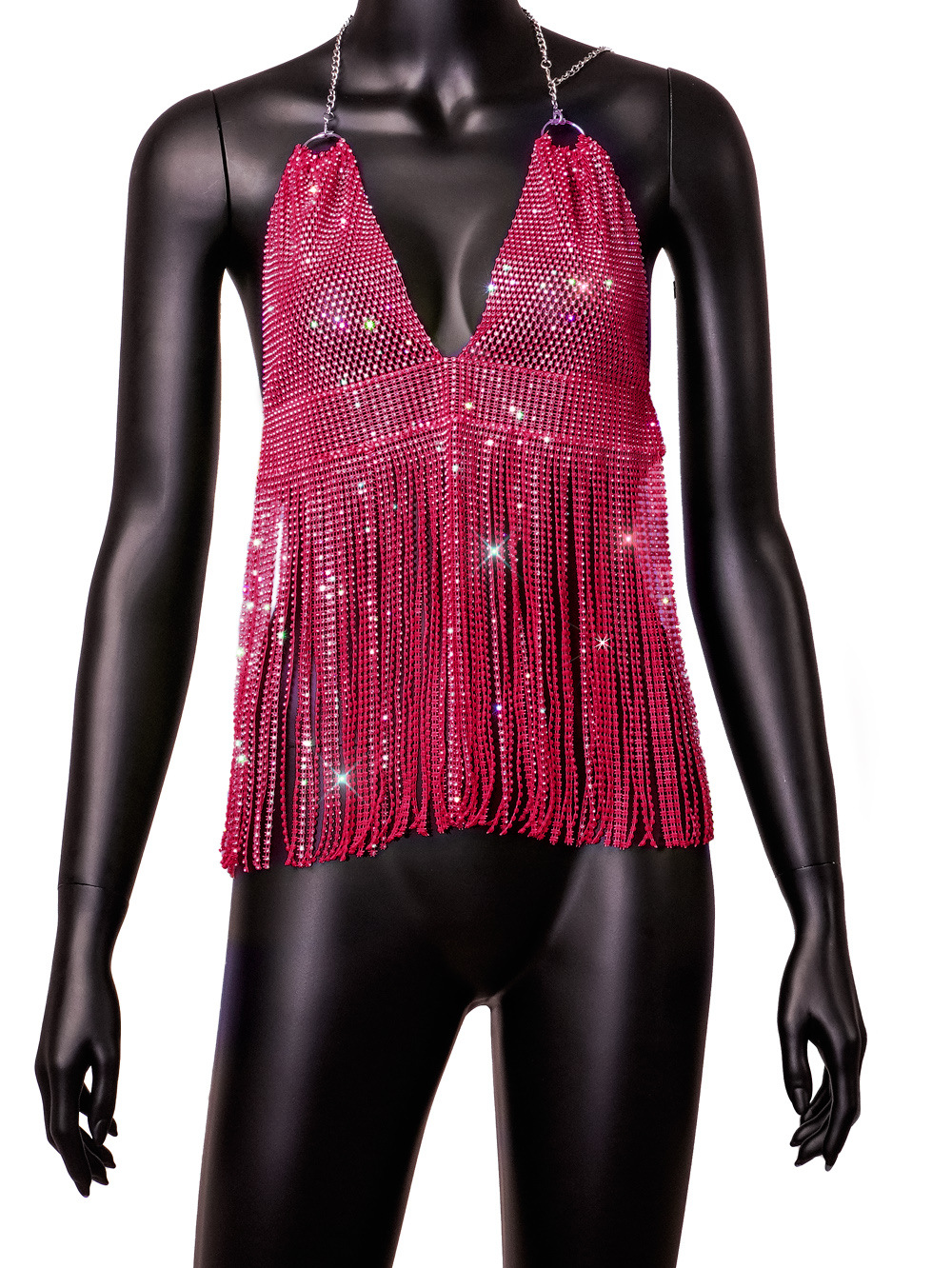 Slim Fit Rhinestone Tassel Camisole 7