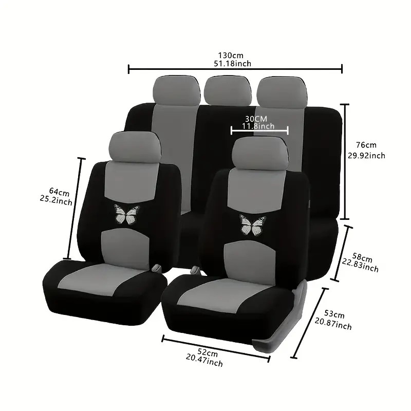 5-Seat Car Seat Cover, Classic And Timeless Design, Thin 2mm Thickness, Suitable For All Seasons 2
