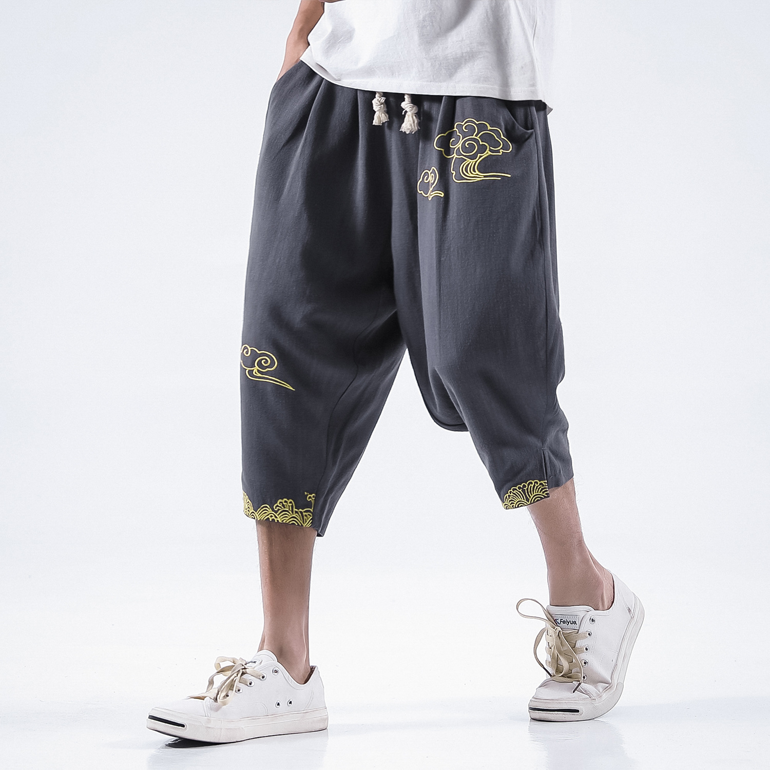 Xiangyun Embroidered Loose Wide-leg Pants 2