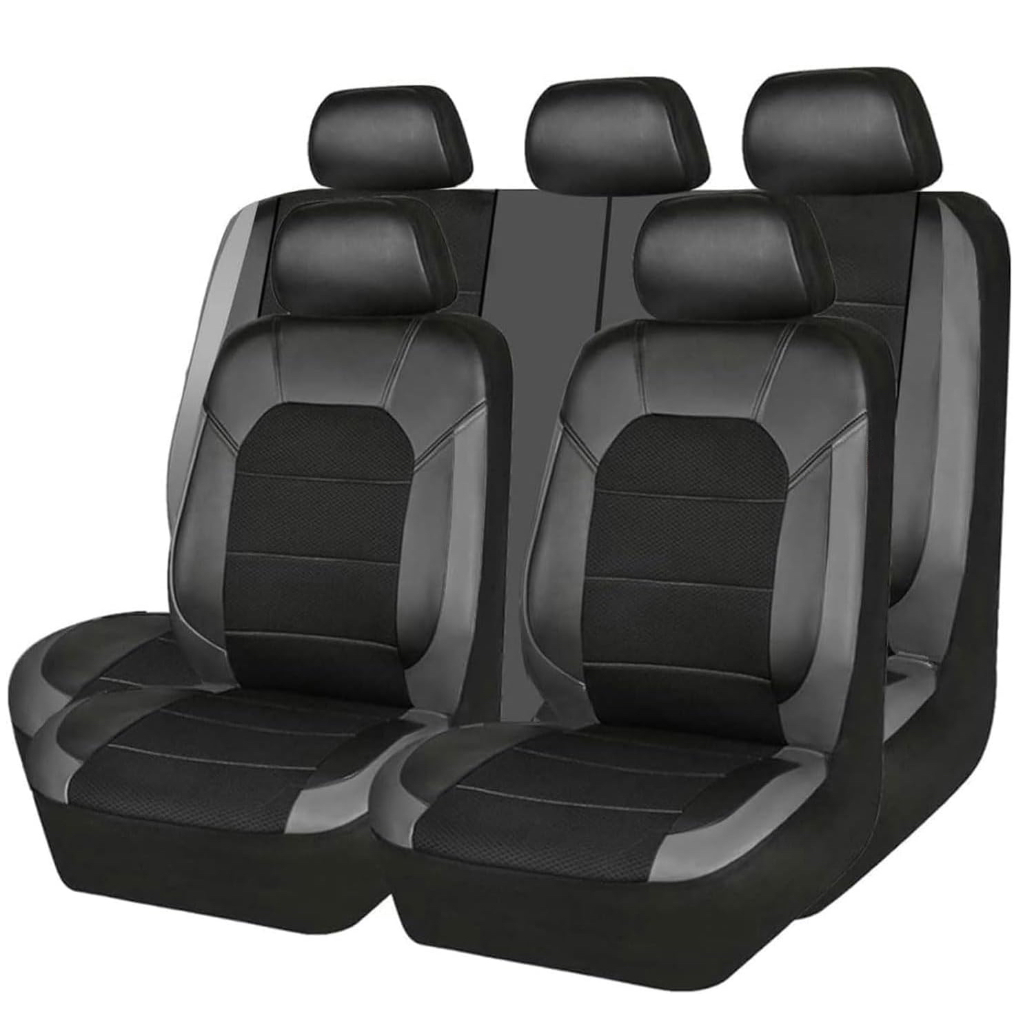 5-Seat Car Seat Cover, Single-Stitch Diamond Pattern, Quilted And Embroidered, Synthetic Leather, PVC Leather, Exported To Europe And America 9