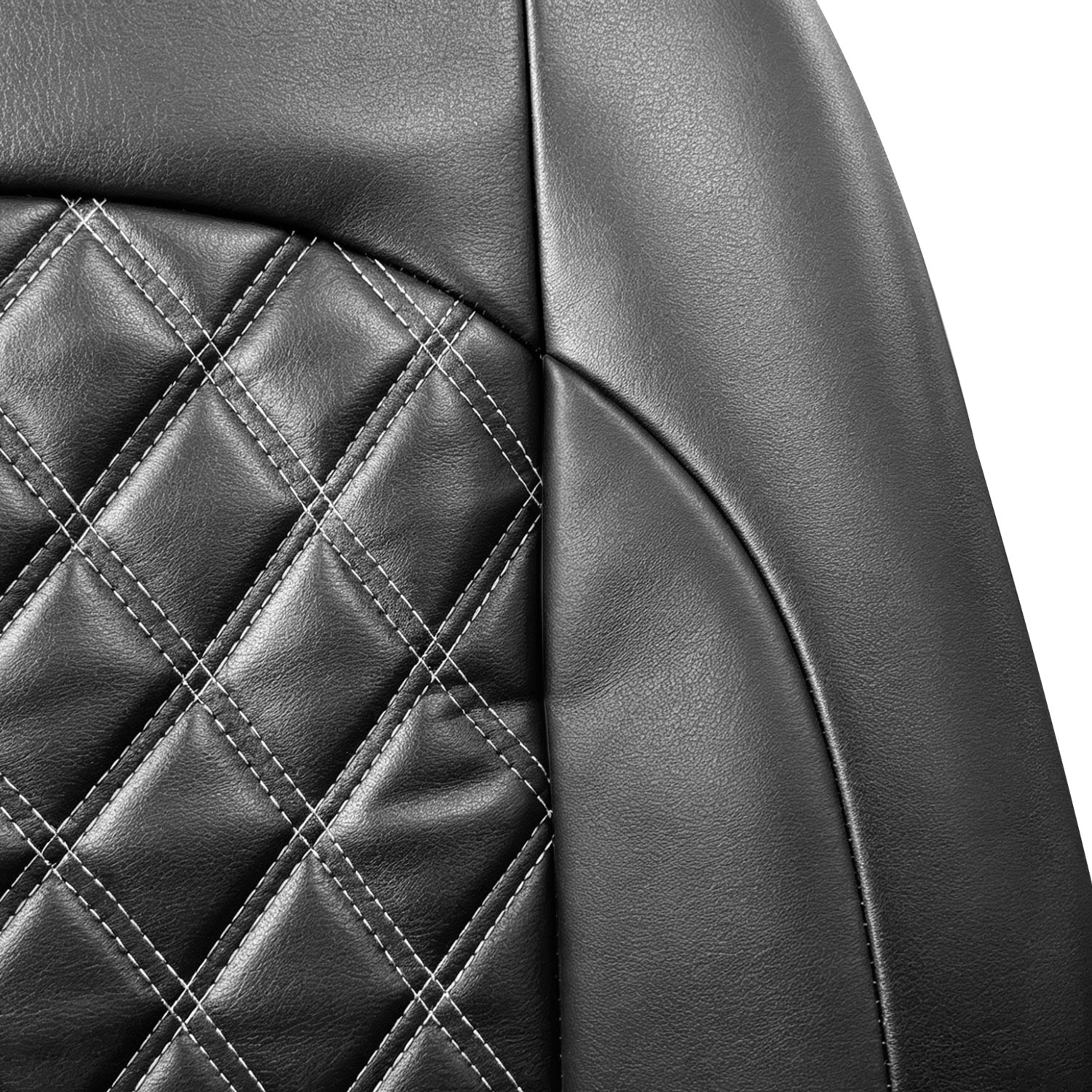 5-Seat Car Seat Cover, Single-Stitch Diamond Pattern, Quilted And Embroidered, Synthetic Leather, PVC Leather, Exported To Europe And America 9