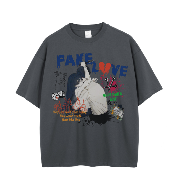 Trendy Comic Print Loose Fit Men's Short Sleeves 3