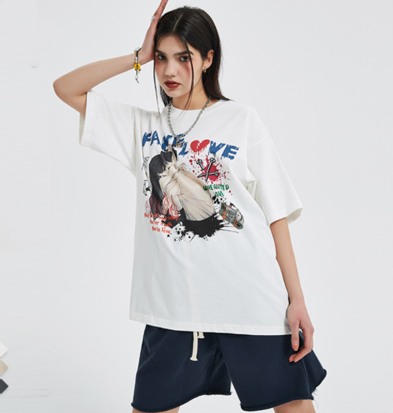Trendy Comic Print Loose Fit Men's Short Sleeves 6
