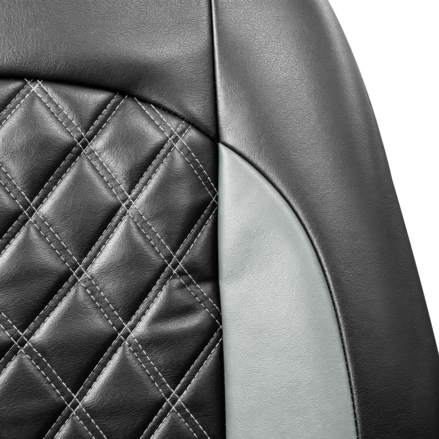 5-Seat Car Seat Cover, Single-Stitch Diamond Pattern, Quilted And Embroidered, Synthetic Leather, PVC Leather, Exported To Europe And America 8