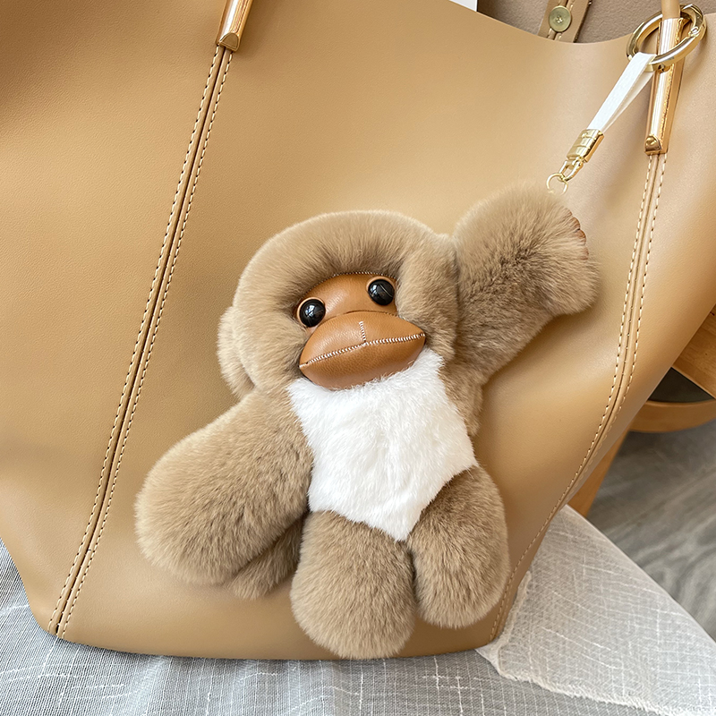 Lucky Little Monkey Long Arm Monkey Fur Bag Pendant 4