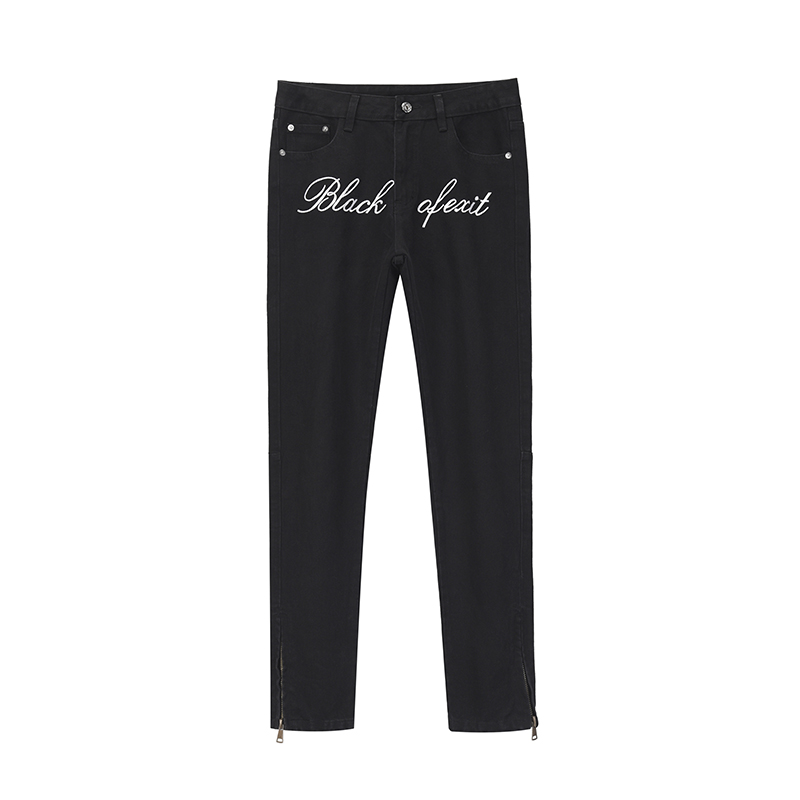 Trendy Retro Embroidered Slit Jeans 3