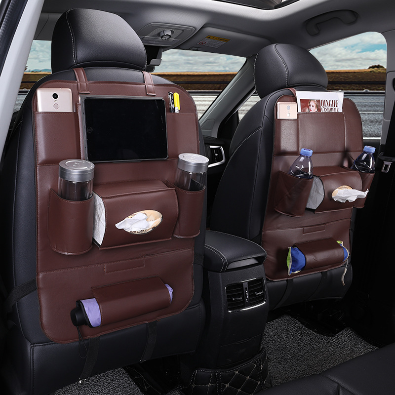 Car Interior Supplies Multifunctional Seat Back Leather Folding 4