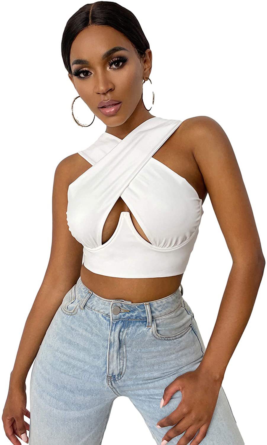 Hollow Halter Neck Waist Breast Enhancement Sling 10