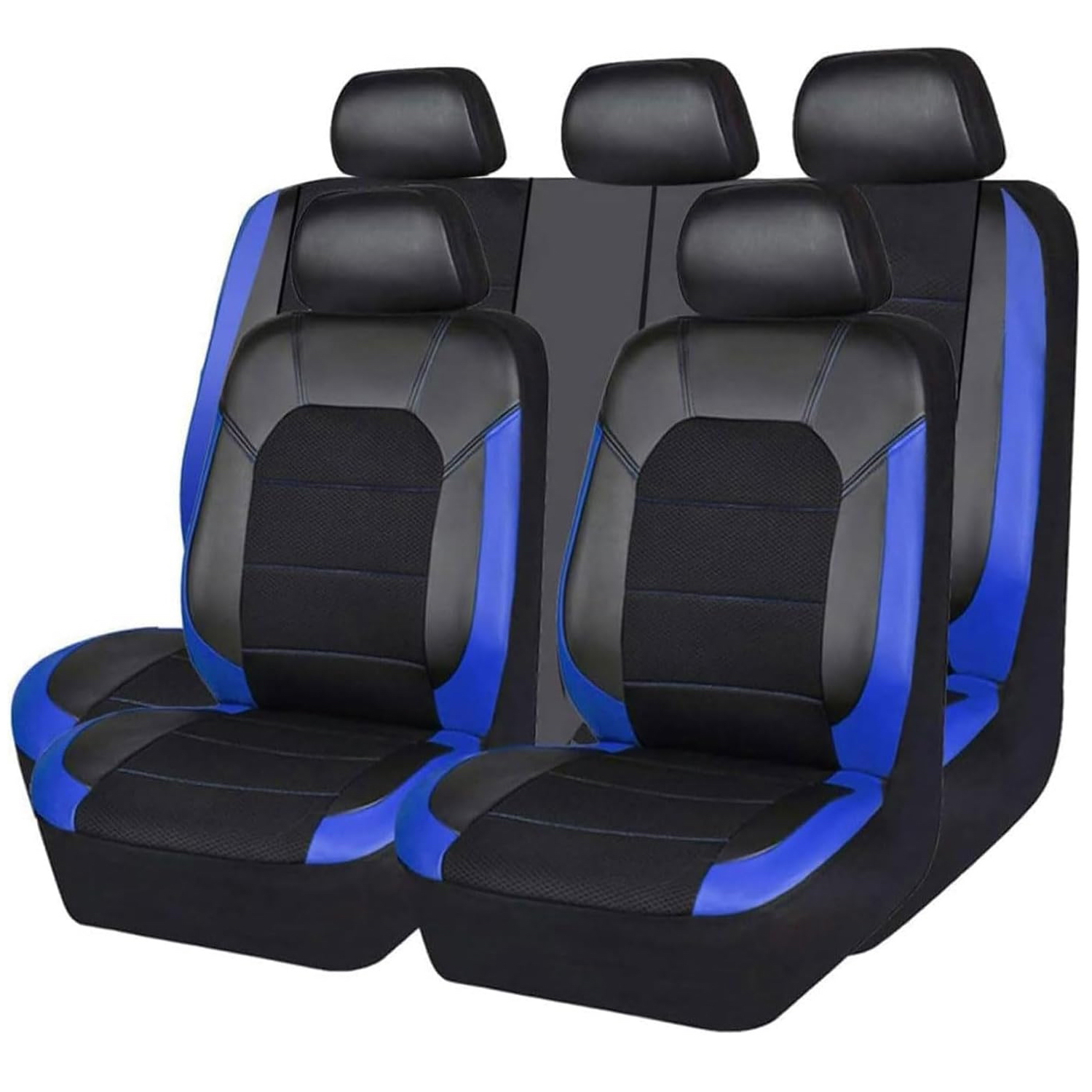 5-Seat Car Seat Cover, Single-Stitch Diamond Pattern, Quilted And Embroidered, Synthetic Leather, PVC Leather, Exported To Europe And America 12