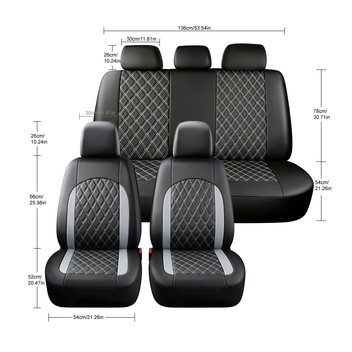 5-Seat Car Seat Cover, Single-Stitch Diamond Pattern, Quilted And Embroidered, Synthetic Leather, PVC Leather, Exported To Europe And America 2