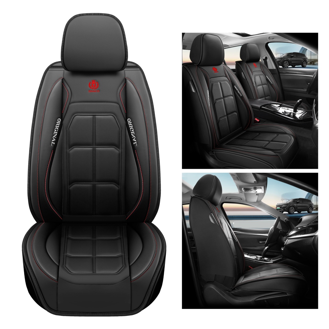 Universal 5 Seats Full Leather Car Seat Covers 8 Optional Colors Wear Resistant Auto Interior Seat Cushion Protectors For Most Vehicles 2