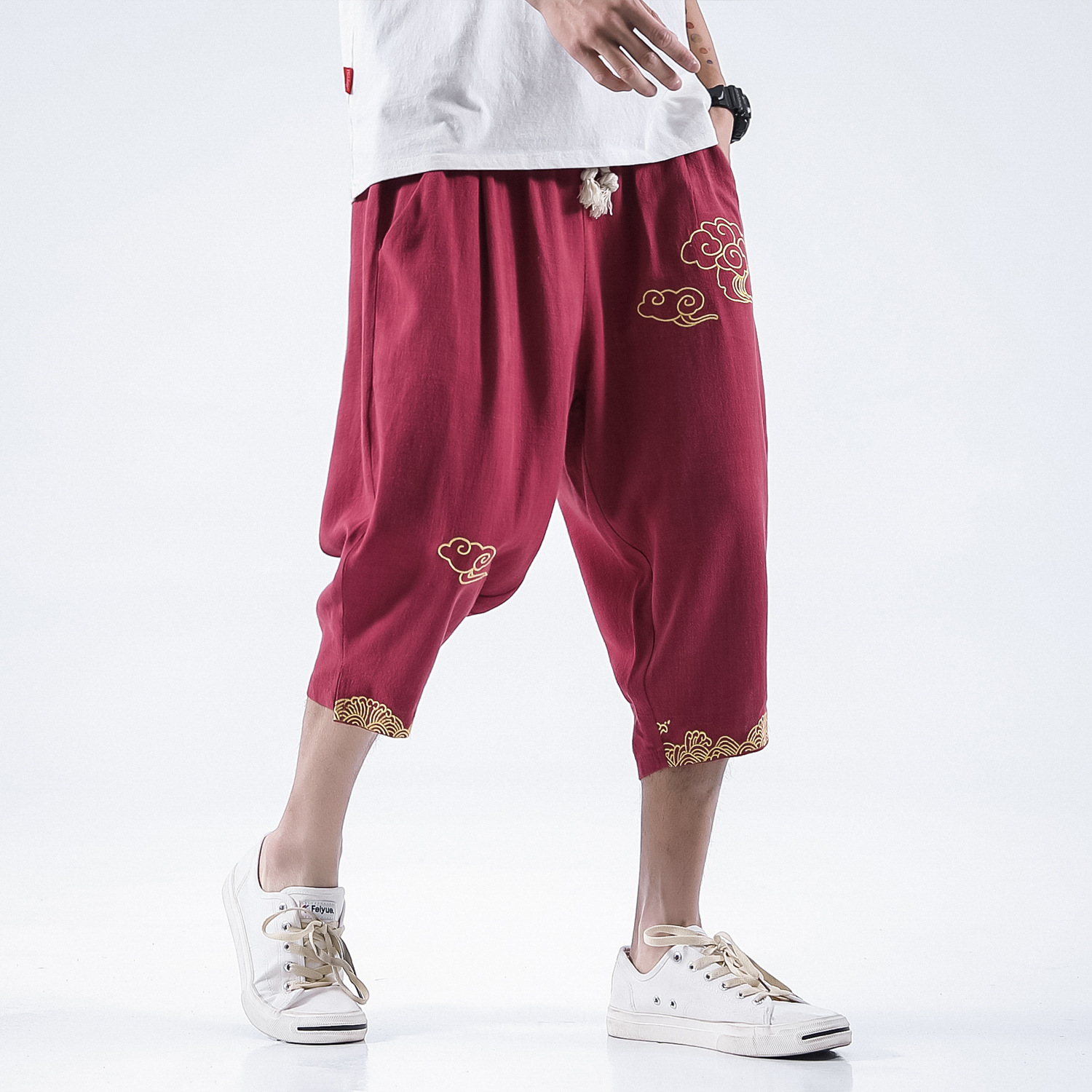 Xiangyun Embroidered Loose Wide-leg Pants 6