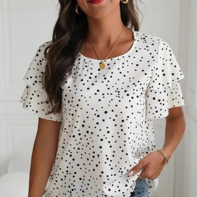 Polka Dot Print Short Sleeve Shirt 2