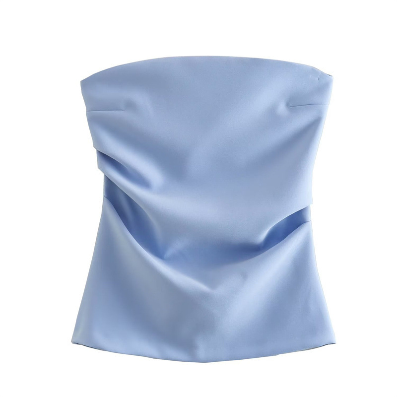Off-Shoulder Pleated Waist Tube Top 12