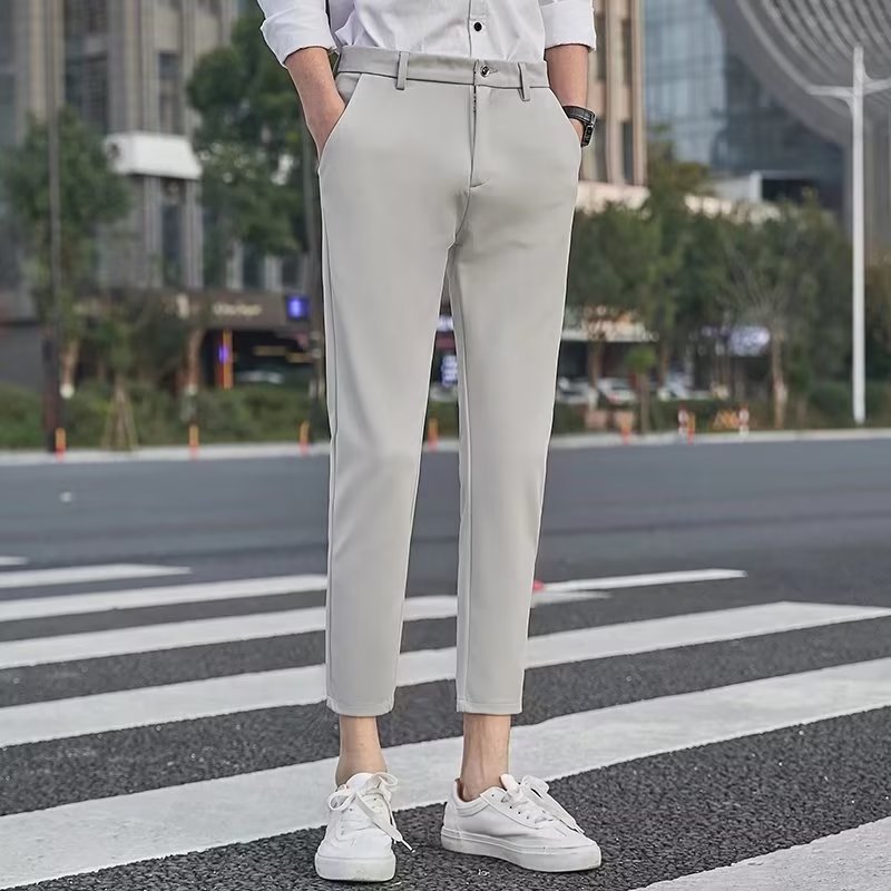 Men's Stylish Slim-Fit Cropped Trousers 8