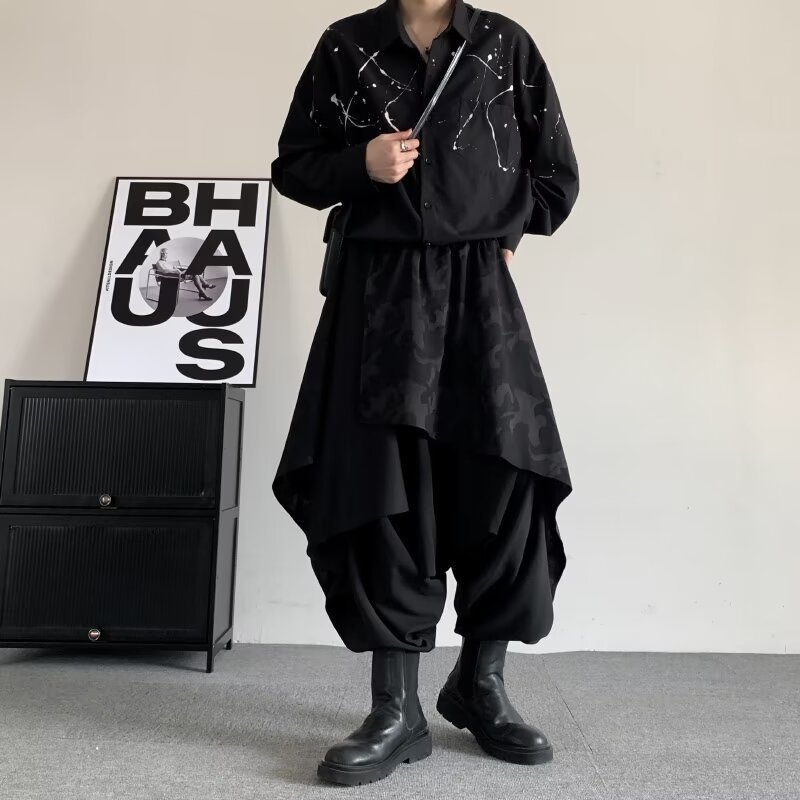 Plus-Size Irregular Culottes for Men 6