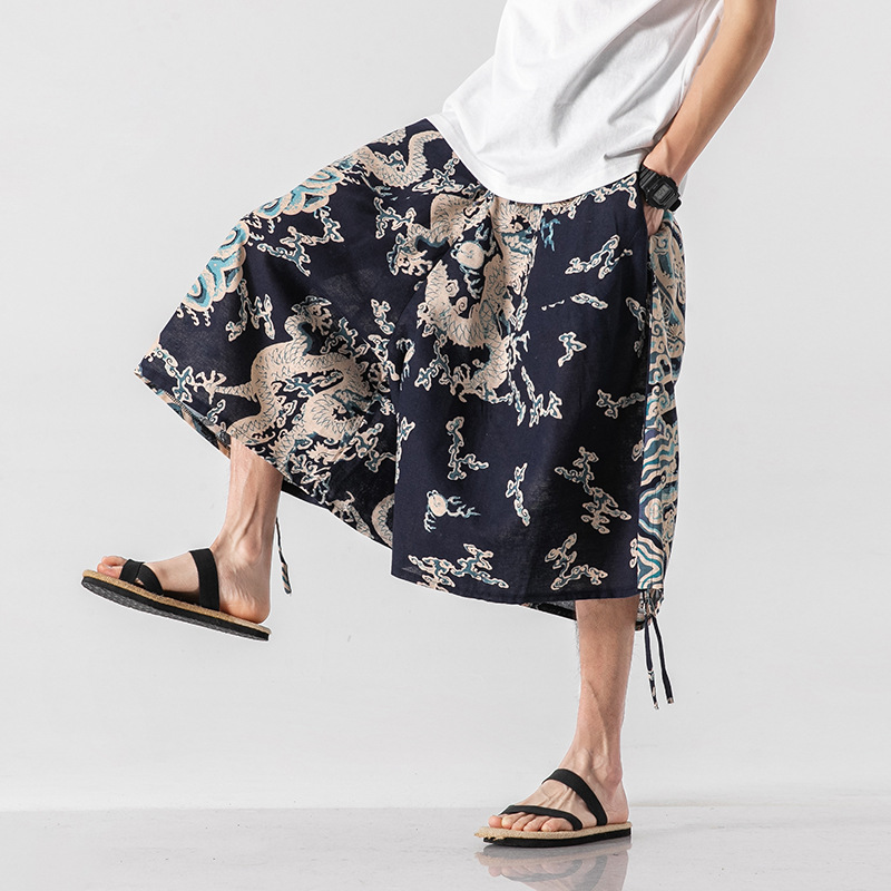 Men's Loose-Fit Elephant Flower Beach Pants 4