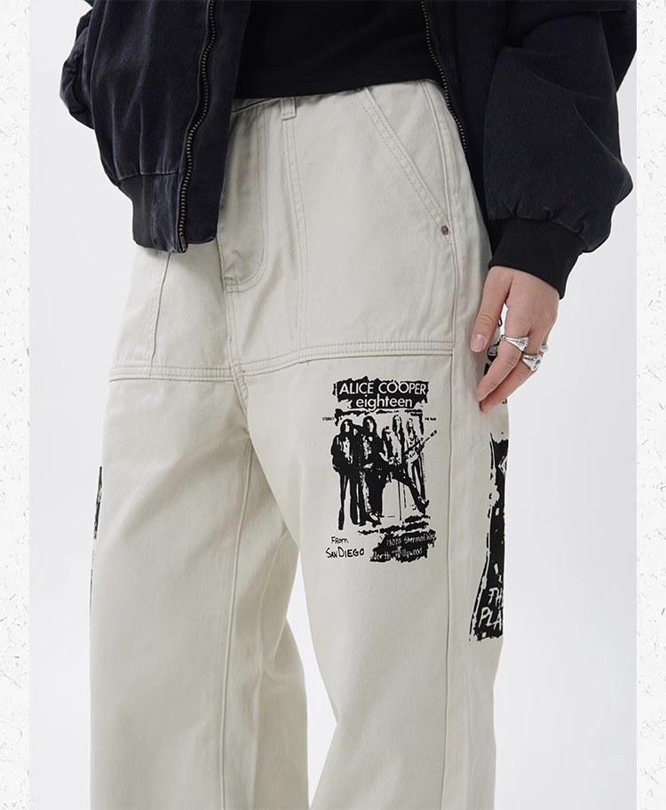 Men's Hip Hop Print Jeans 11