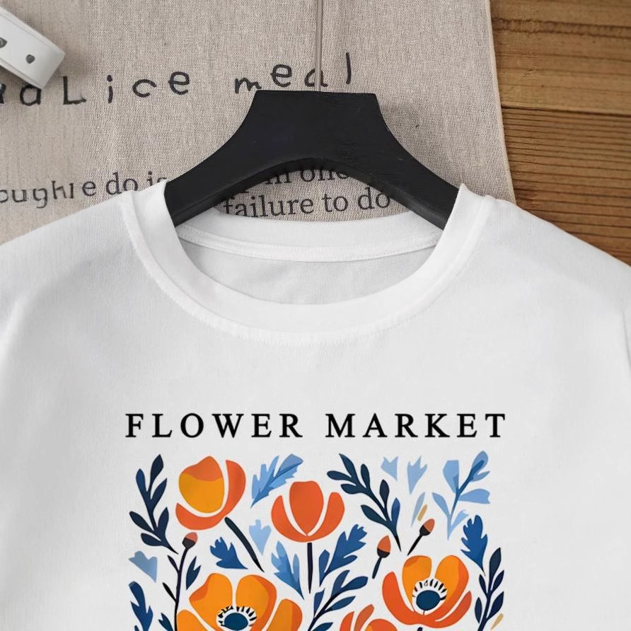 Floral Letter Print Summer T-Shirt 2