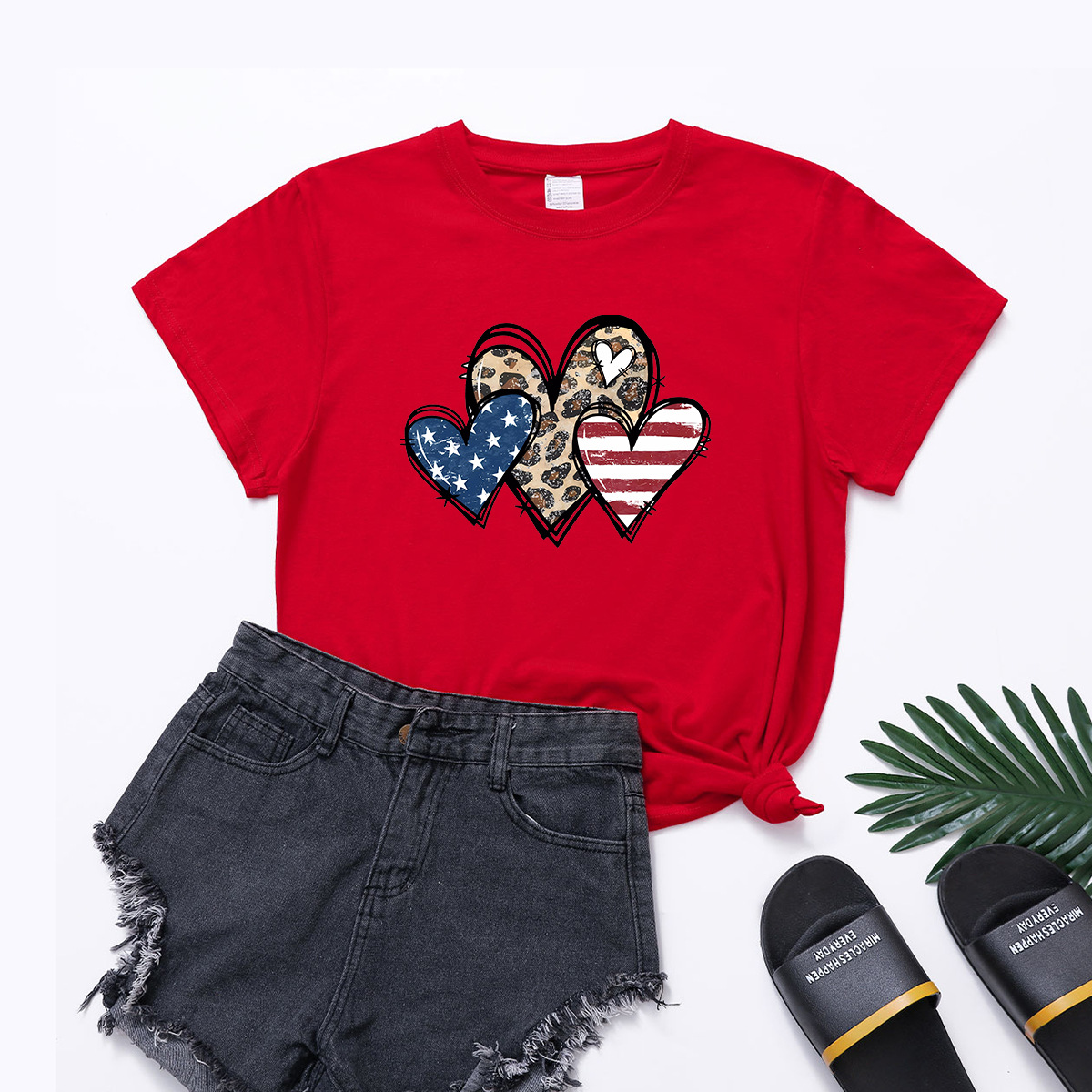 Women's American Independence Day Flag T-Shirt 9