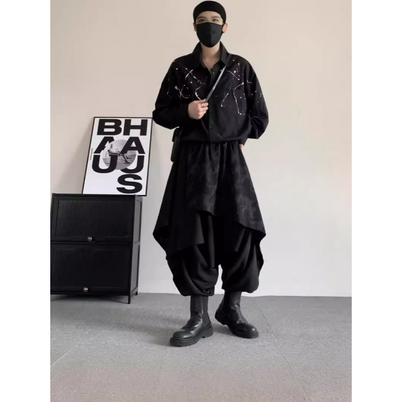 Plus-Size Irregular Culottes for Men 3