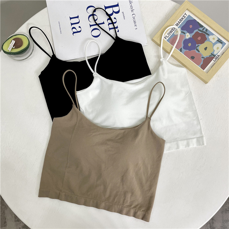 Women's Spring Sleeveless Camisole with Chest Pad 11