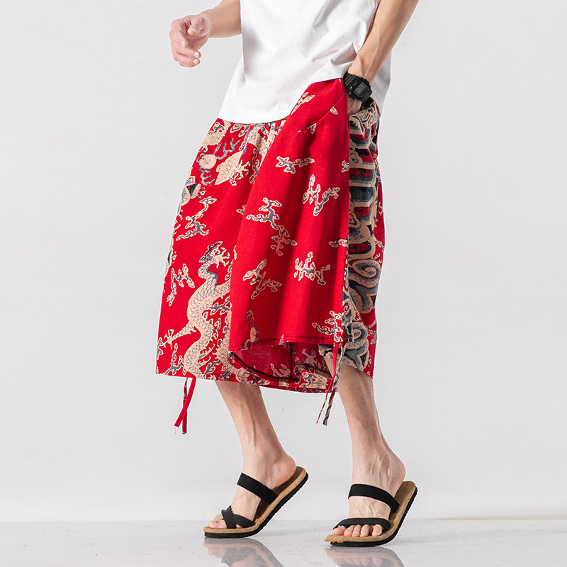 Men's Loose-Fit Elephant Flower Beach Pants 6
