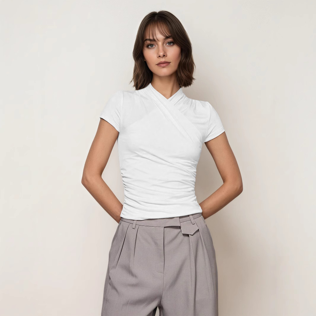 Elegant Slim-Fit Short Sleeve T-Shirt 2