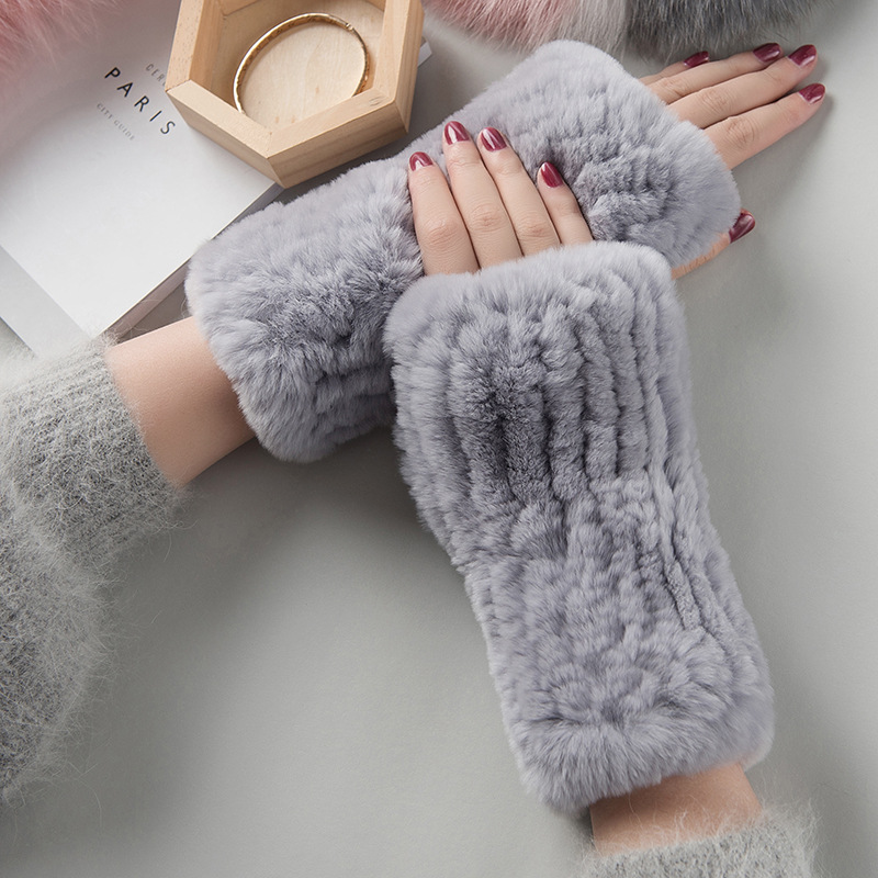 Warm Thickened Rex Rabbit Fur Gloves